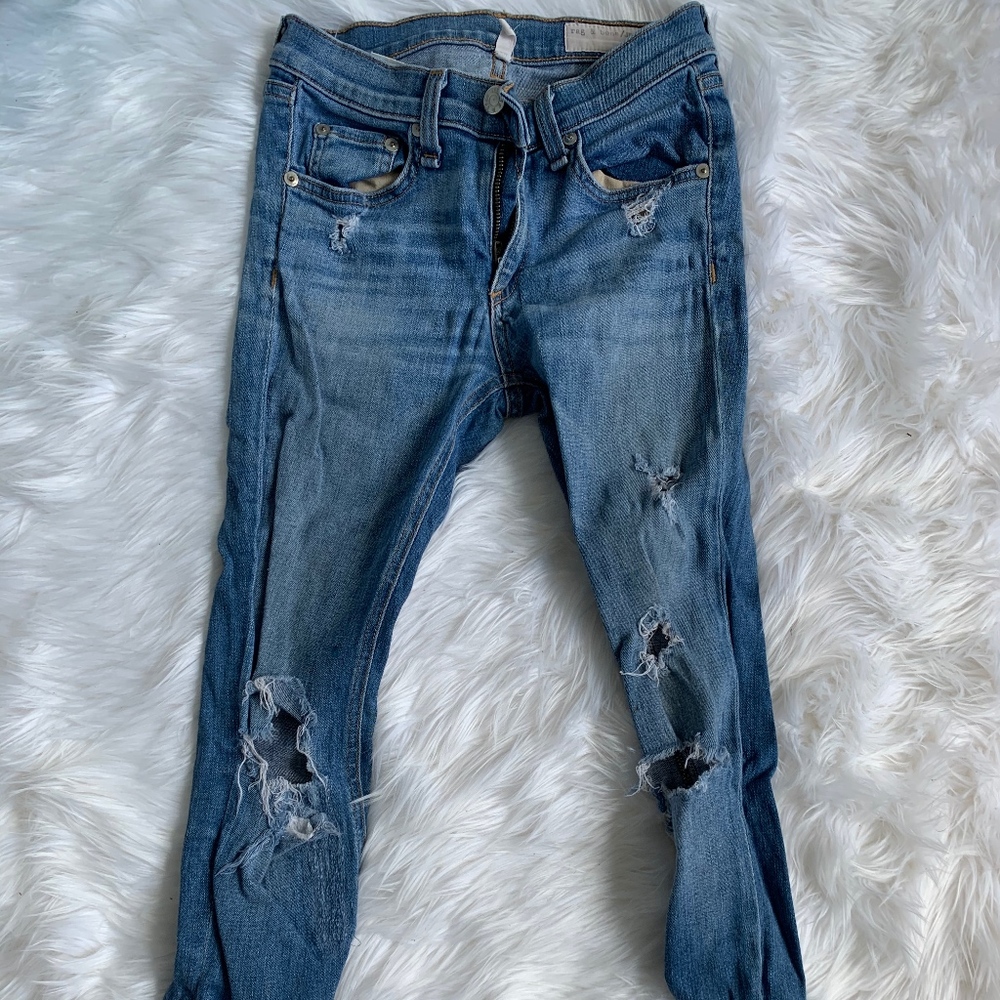 Rag and Bone Zipper Capri Jean